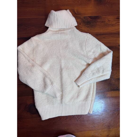 SKYR Women's Vintage Wool Cream Funnel Neck Pull Over Sweater Size M - Picture 9 of 11